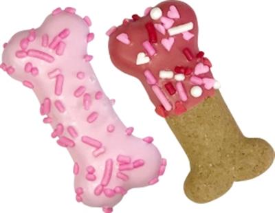 Pink and Red Dog Cookie Treats-Furry Friends > Animals & Pet Supplies > Pet Supplies > Dog Supplies > Dog Treats-Quinn's Mercantile