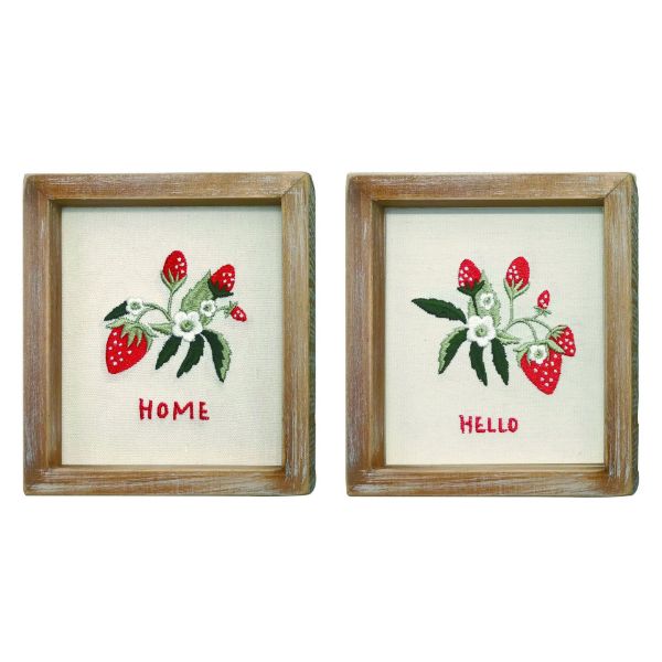 Embroidered Strawberry Artwork-For the Home > Home & Garden > Decor > Artwork-Quinn's Mercantile