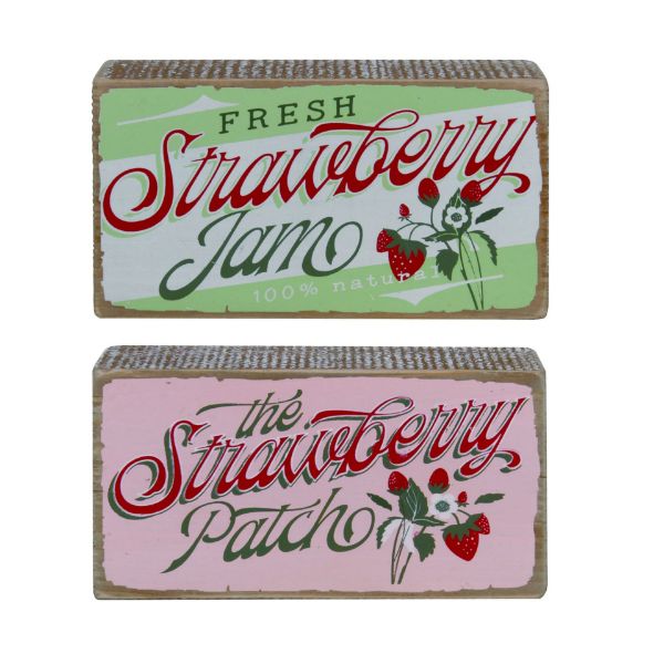 Strawberry Blocks Vintage Look-For the Home > Home & Garden > Decor > Artwork-Quinn's Mercantile