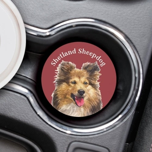 Shetland Sheepdog Car Coaster-Car Coasters-Quinn's Mercantile