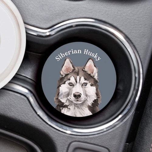 Siberian Husky Car Coaster-Car Coasters-Quinn's Mercantile