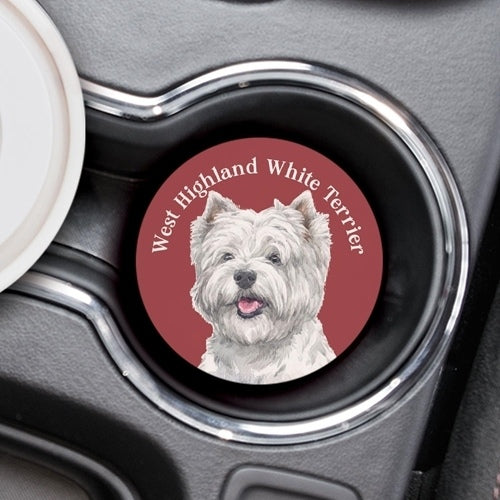 West Highland White Terrier Car Coaster-Car Coasters-Quinn's Mercantile
