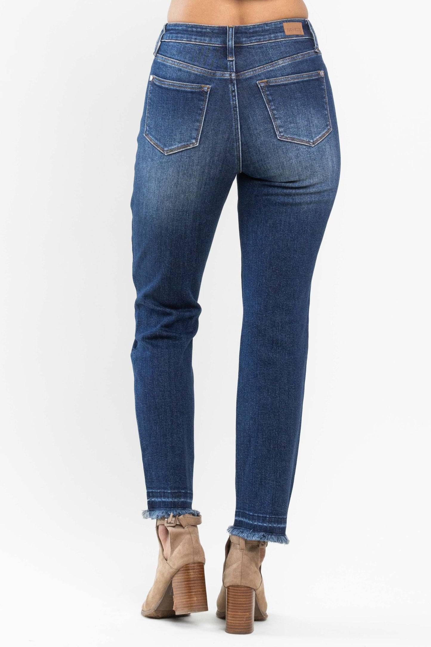 High Waist Released Hem Slim Plus Size Jeans-Apparel & Accessories > Clothing > Pants-Quinn's Mercantile