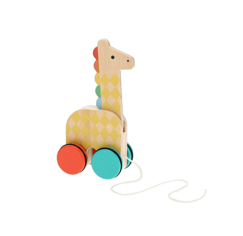 On-the-Go Giraffe Wooden Pull Toy-Baby Boutique > Baby & Toddler > Baby Toys-Quinn's Mercantile