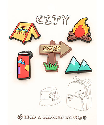 Rubber Camping Pin Set-Apparel & Accessories > Jewelry > Brooches & Lapel Pins-Quinn's Mercantile