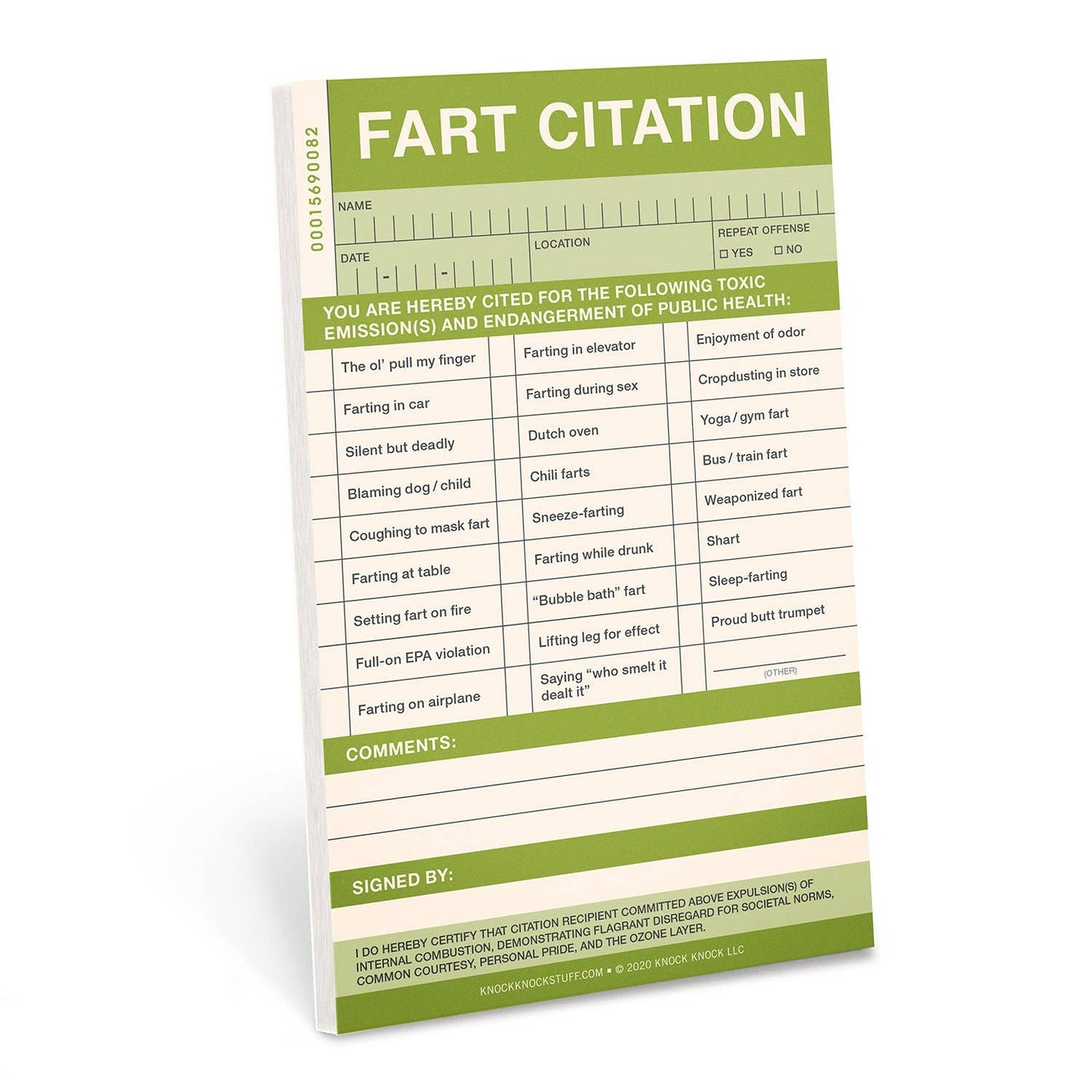 Fart Sticky Citation Pad-Office Supplies > General Office Supplies > Paper Products > Stationery-Quinn's Mercantile