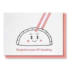 Baby Shower Foodie Lil' Dumpling Greeting Card-Greeting & Note Cards > Arts & Entertainment > Party & Celebration > Gift Giving > Greeting & Note Cards-Quinn's Mercantile