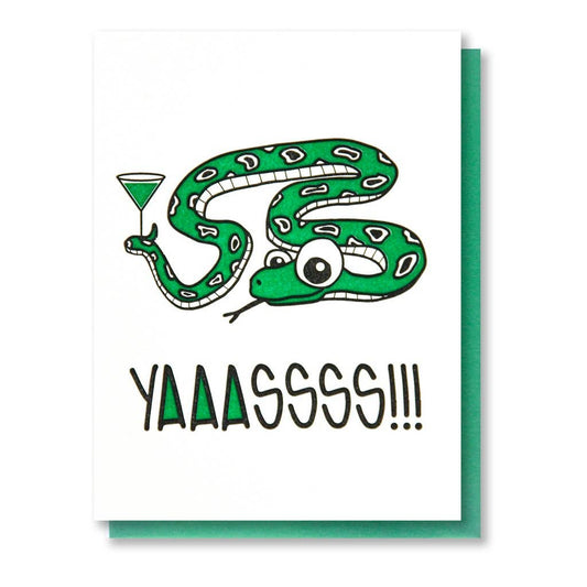 Yass Snake Congratulations Greeting Card-greeting cards > Arts & Entertainment > Party & Celebration > Gift Giving > Greeting & Note Cards-Quinn's Mercantile