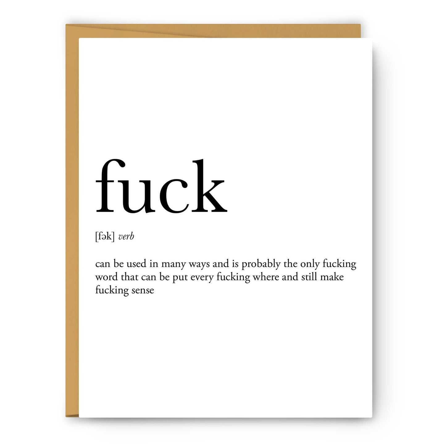 Fuck Definition Greeting Card-Greeting & Note Cards > Arts & Entertainment > Party & Celebration > Gift Giving > Greeting & Note Cards-Quinn's Mercantile