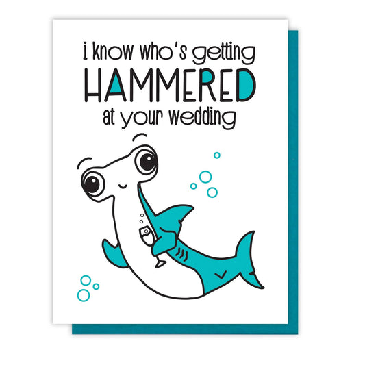 Hammerhead Shark Wedding Card-greeting cards > Arts & Entertainment > Party & Celebration > Gift Giving > Greeting & Note Cards-Quinn's Mercantile