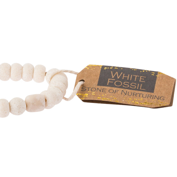 White Fossil Stone Bracelet-Apparel & Accessories > Jewelry > Bracelets-Quinn's Mercantile