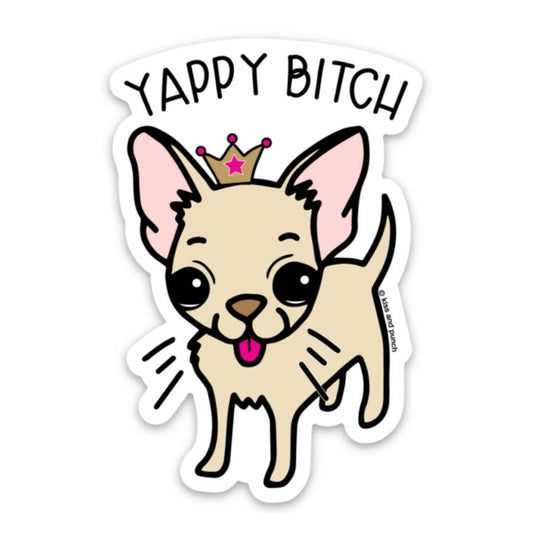 Chihuahua Yappy Dog Sticker-Decorative Stickers > Arts & Entertainment > Hobbies & Creative Arts > Arts & Crafts > Art & Crafting Materials > Embellishments & Trims > Decorative Stickers-Quinn's Mercantile