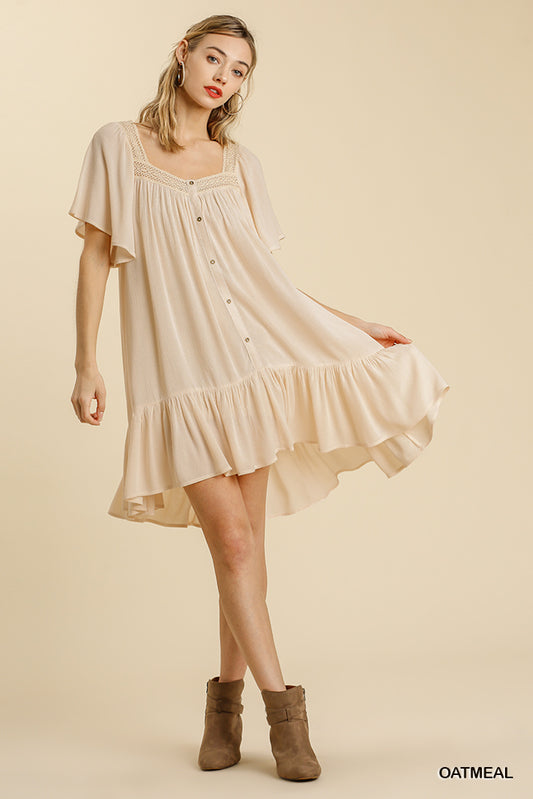 Butterfly Sleeve Dress-Apparel > Apparel & Accessories > Clothing > Dresses-Quinn's Mercantile