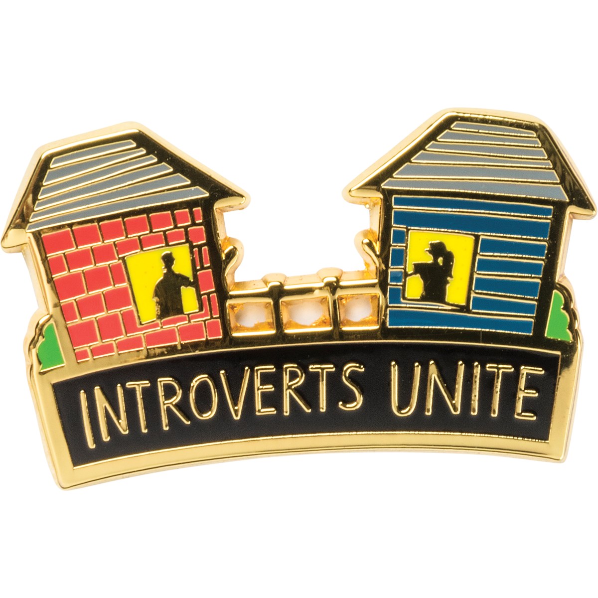 Introverts Unite Enamel Pin-Apparel & Accessories > Jewelry > Brooches & Lapel Pins-Quinn's Mercantile