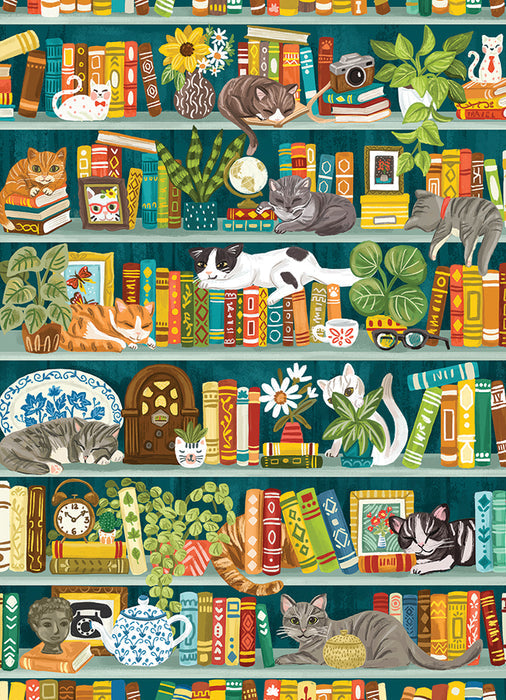 The Purrfect Bookshelf Puzzle-Games and Puzzles > Toys & Games > Puzzles > Jigsaw Puzzles-Quinn's Mercantile