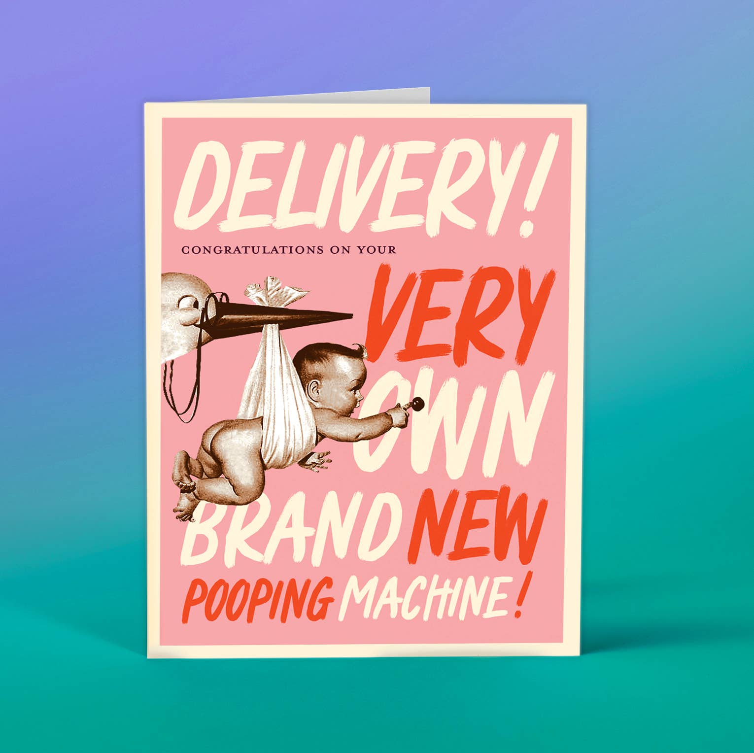 Pooping Machine Delivery Greeting Card-greeting cards > Arts & Entertainment > Party & Celebration > Gift Giving > Greeting & Note Cards-Quinn's Mercantile