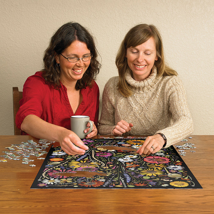 Flower Press: Happiness | 1000 Piece Puzzle-Games and Puzzles > Toys & Games > Puzzles > Jigsaw Puzzles-Quinn's Mercantile