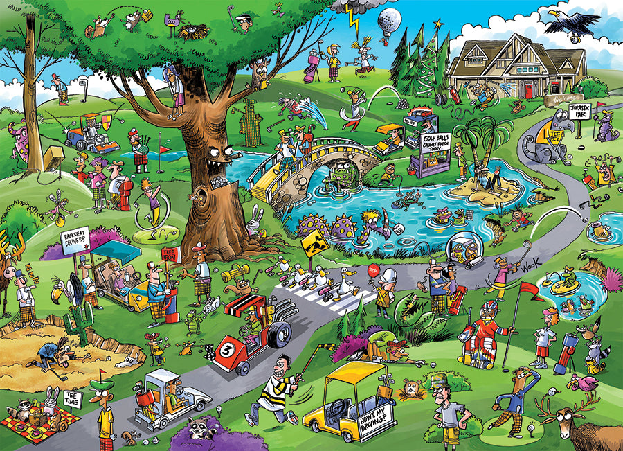 DoodleTown: Par for the Course Puzzle-Toys & Games > Puzzles > Jigsaw Puzzles-Quinn's Mercantile