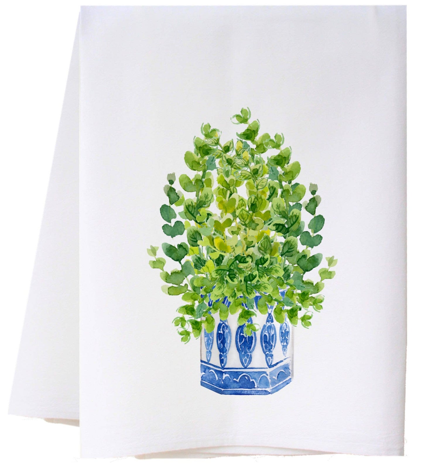 Blue and White Vase Towel-Home & Garden > Linens & Bedding > Towels > Kitchen Towels-Quinn's Mercantile