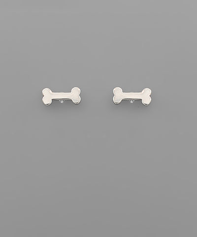 Mini Dog Bone Stud Earrings-Jewelry > Apparel & Accessories > Jewelry > Earrings-Quinn's Mercantile