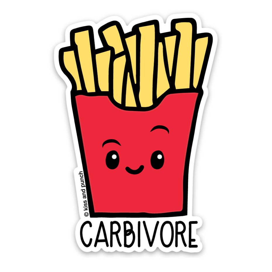 Carbivore French Fries Vinyl Sticker-Decorative Stickers > Arts & Entertainment > Hobbies & Creative Arts > Arts & Crafts > Art & Crafting Materials > Embellishments & Trims > Decorative Stickers-Quinn's Mercantile