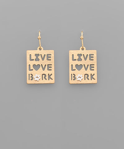 Live Love Bark Earrings-Jewelry > Apparel & Accessories > Jewelry > Earrings-Quinn's Mercantile