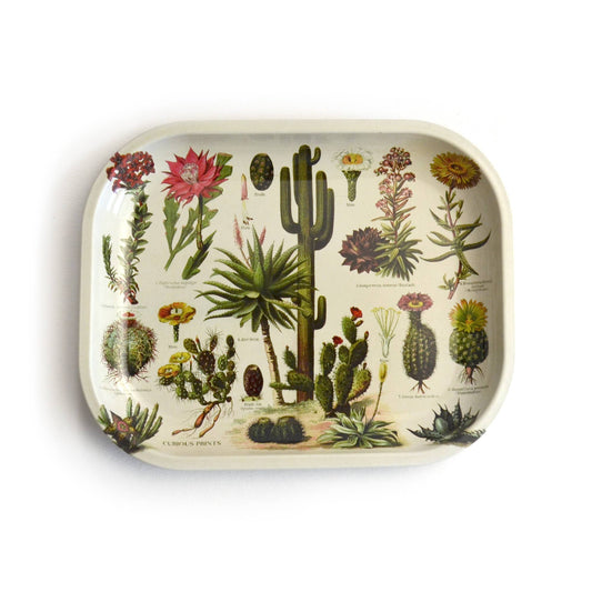 Metal Cactus Ritual Tray / Vintage Cacti Print-For the Home > Home & Garden > Decor > Decorative Trays-Quinn's Mercantile