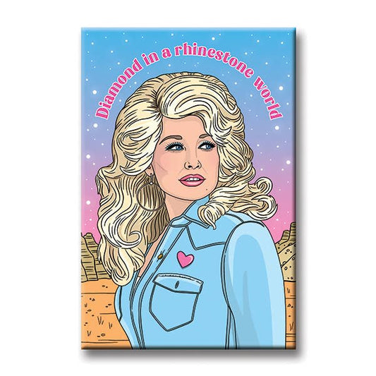 Dolly Diamond in a Rhinestone World Magnet-Home & Garden > Decor > Refrigerator Magnets-Quinn's Mercantile