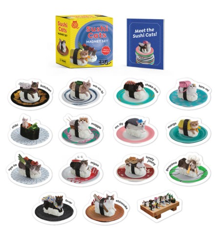 Sushi Cats Magnet Set-Home & Garden > Decor > Refrigerator Magnets-Quinn's Mercantile