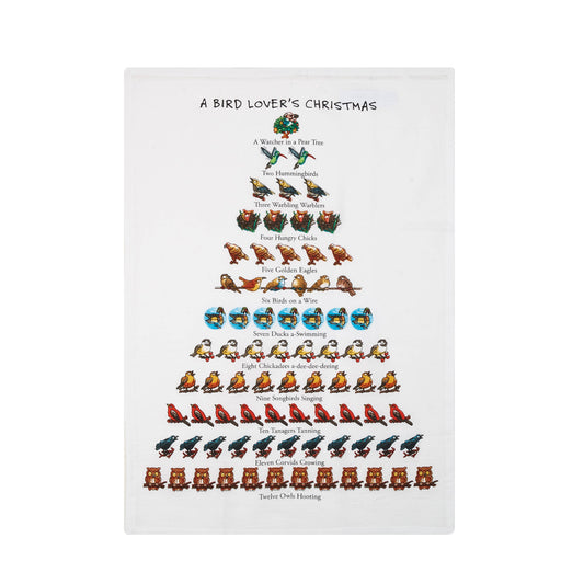 A Bird Lover's Christmas Print Kitchen Towel-Home & Garden > Linens & Bedding > Towels > Kitchen Towels-Quinn's Mercantile