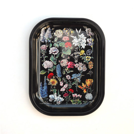 Vintage Black Floral Print Tray-For the Home > Home & Garden > Decor > Decorative Trays-Quinn's Mercantile
