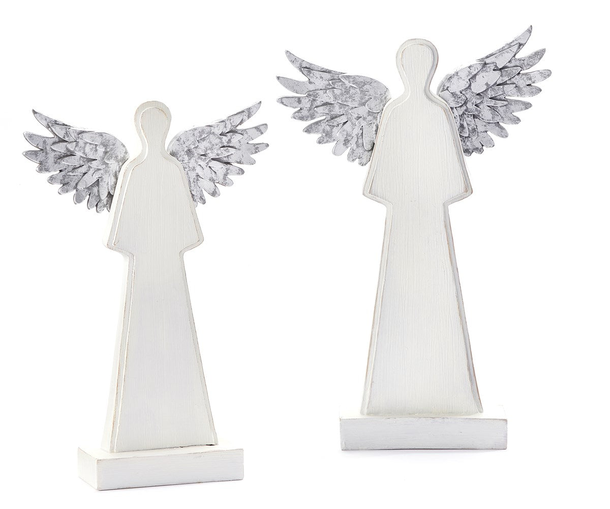 Distressed Wooden Angel Figurines-christmas > Home & Garden > Decor > Seasonal & Holiday Decorations-Quinn's Mercantile