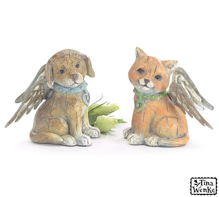 Dog and Cat Angel Figurines-For the Home > For the Home > Home & Garden > Decor > Figurines-Quinn's Mercantile