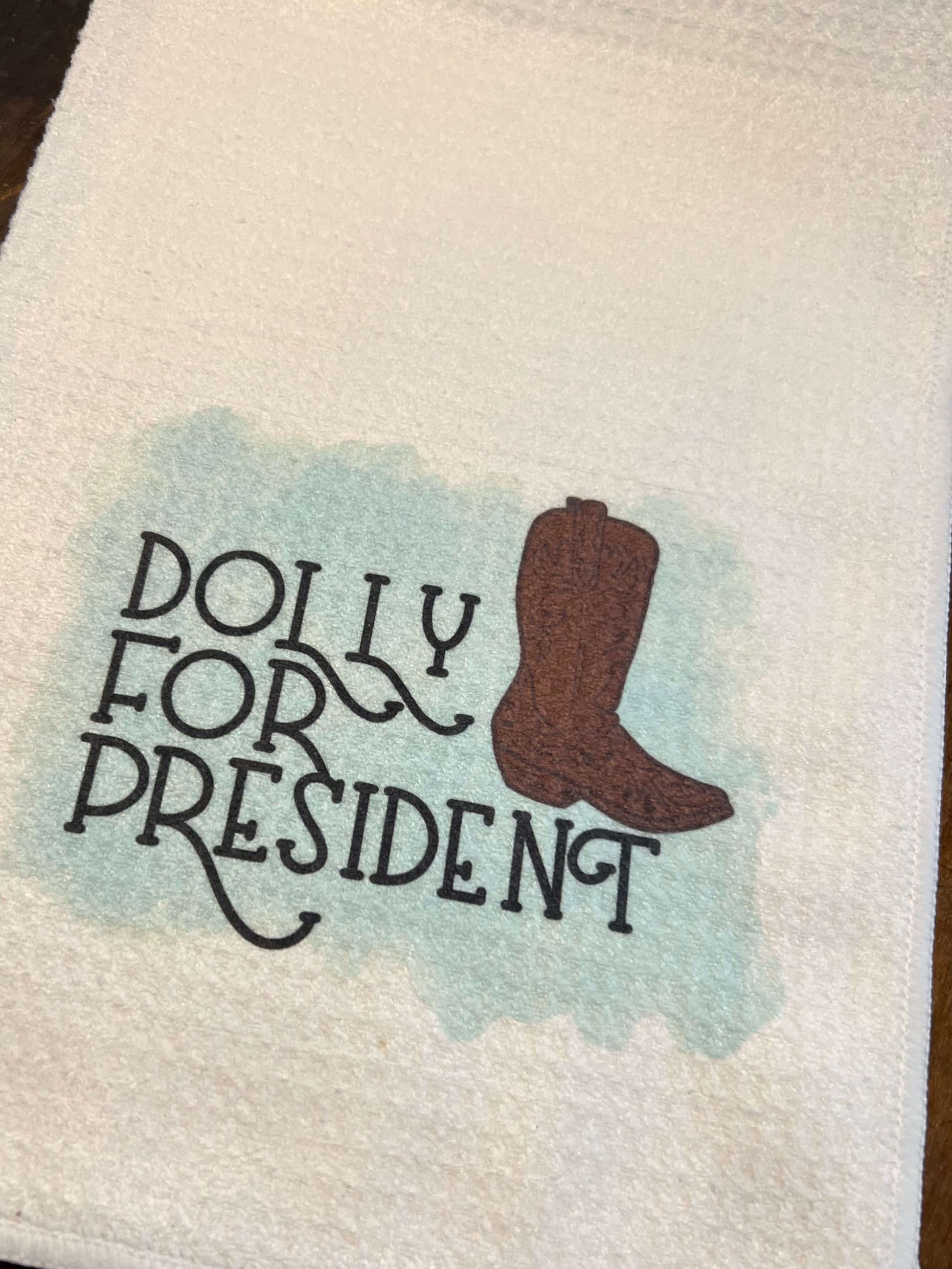 Dolly for President Hand Towel-Textiles > Home & Garden > Linens & Bedding > Towels > Kitchen Towels-Dolly for President-Quinn's Mercantile