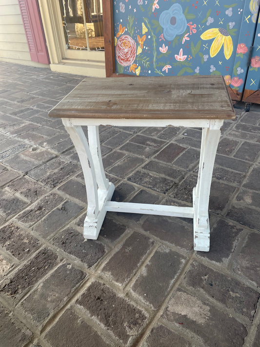 Painted and Natural Mini Wood Accent Table-furniture > Furniture > Tables-Quinn's Mercantile