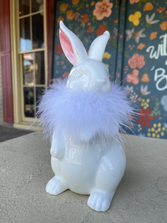 White Feathered Bunny-For the Home > Home & Garden > Decor > Figurines-Quinn's Mercantile