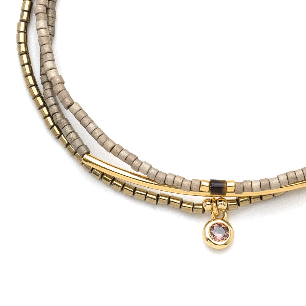 Pewter Gold Miyuki Bracelet Trio-Apparel & Accessories > Jewelry > Bracelets-Quinn's Mercantile
