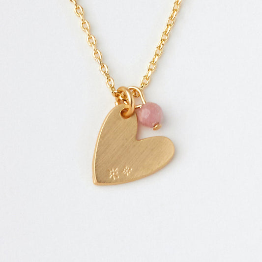 Intention Charm Necklace Rhodonite Gold-Jewelry > Apparel & Accessories > Jewelry > Necklaces-Quinn's Mercantile