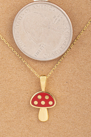 Dainty Mushroom Necklace-Jewelry > Apparel & Accessories > Jewelry > Necklaces-Quinn's Mercantile