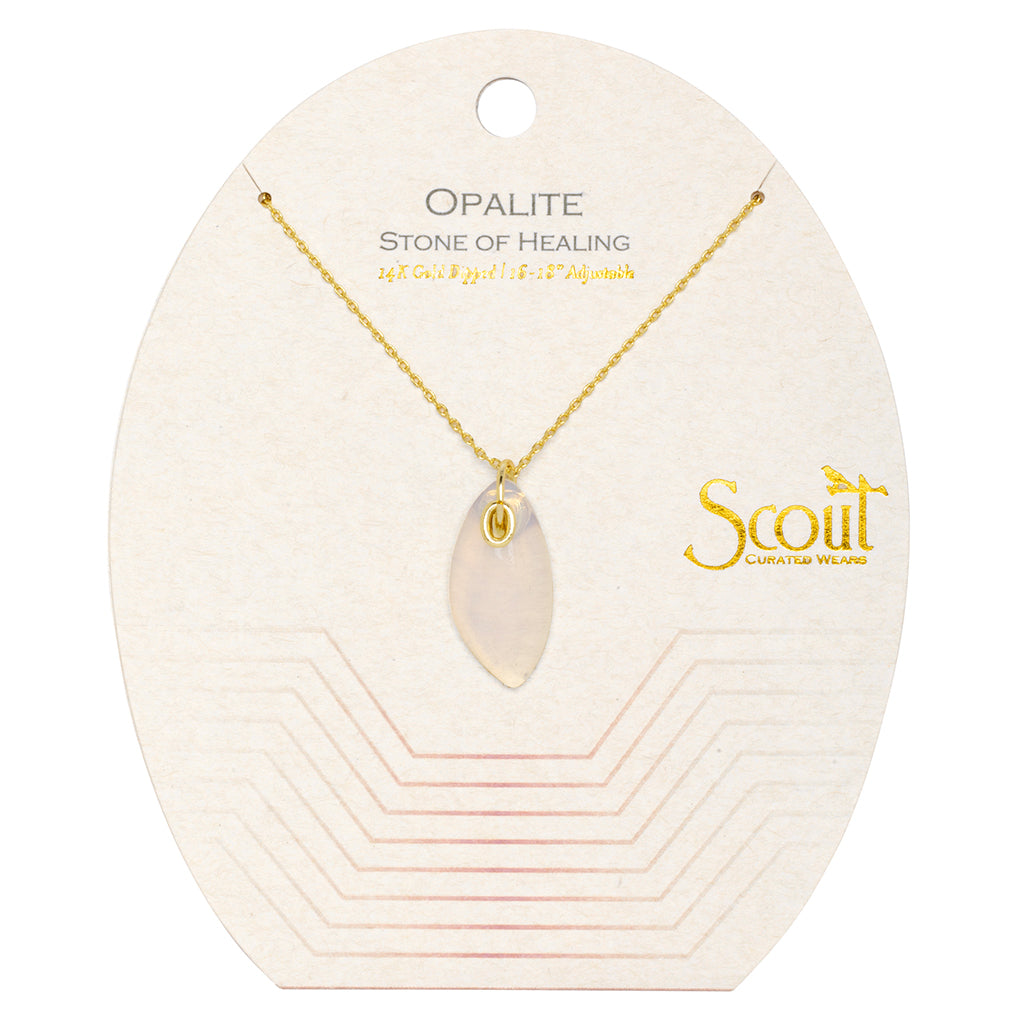 Opalite Gold Organic Stone Necklace-Jewelry > Apparel & Accessories > Jewelry > Necklaces-Quinn's Mercantile