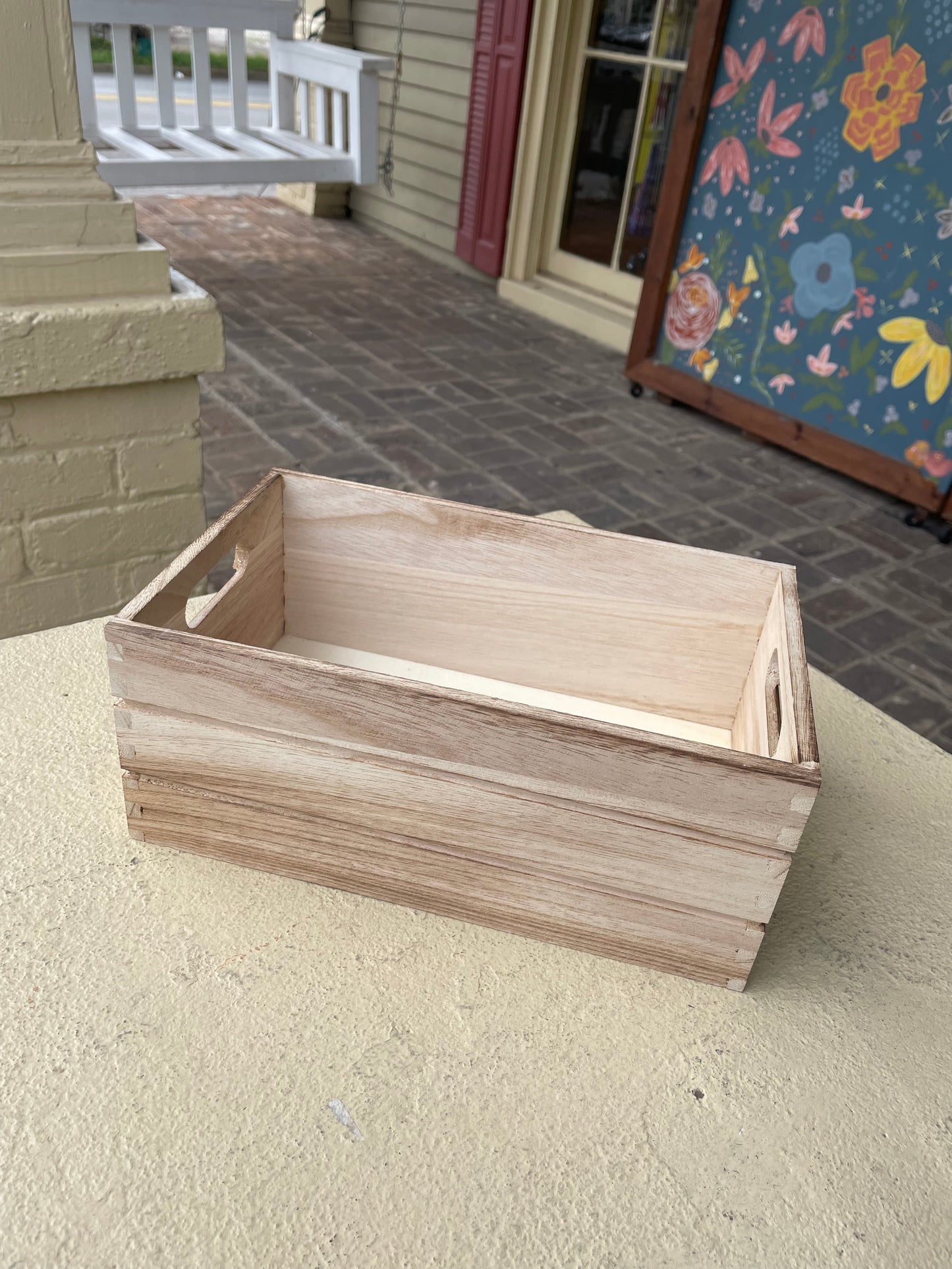 Natural Rectangular Wooden Box-storage > Home & Garden > Decor > Baskets-Quinn's Mercantile