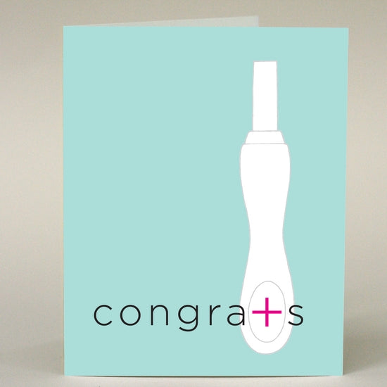 Congrats Pregnancy Test Greeting Card-greeting cards > Arts & Entertainment > Party & Celebration > Gift Giving > Greeting & Note Cards-Quinn's Mercantile