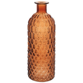 Rust Hexagon Glass Vase-For the Home > Home & Garden > Decor > Vases-Quinn's Mercantile