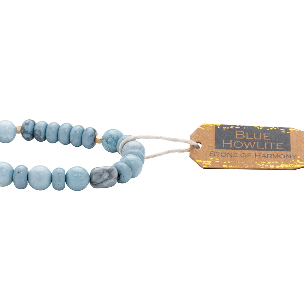 Blue Howlite Stone Stack Bracelet-Apparel & Accessories > Jewelry > Bracelets-Quinn's Mercantile