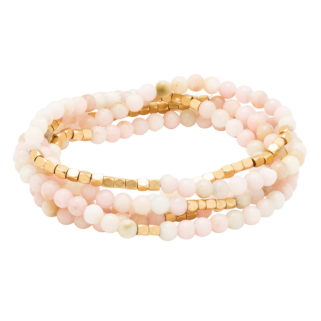 Pink Opal Stone Wrap Bracelet-Apparel & Accessories > Jewelry > Bracelets-Quinn's Mercantile