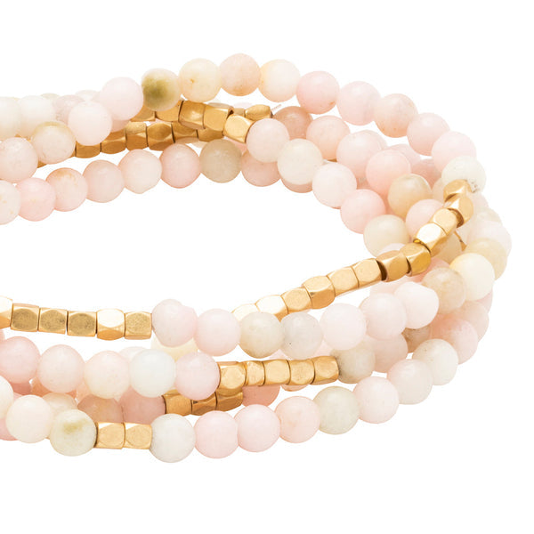 Pink Opal Stone Wrap Bracelet-Apparel & Accessories > Jewelry > Bracelets-Quinn's Mercantile