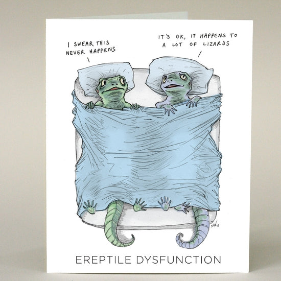 Sassy and Funny Cards Ereptile Dysfunction-stationery > Arts & Entertainment > Party & Celebration > Gift Giving > Greeting & Note Cards-Quinn's Mercantile