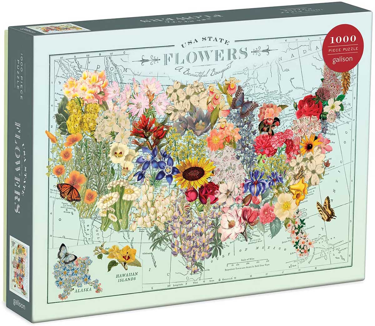 USA State Flowers Puzzle-Games and Puzzles > Toys & Games > Puzzles > Jigsaw Puzzles-Quinn's Mercantile