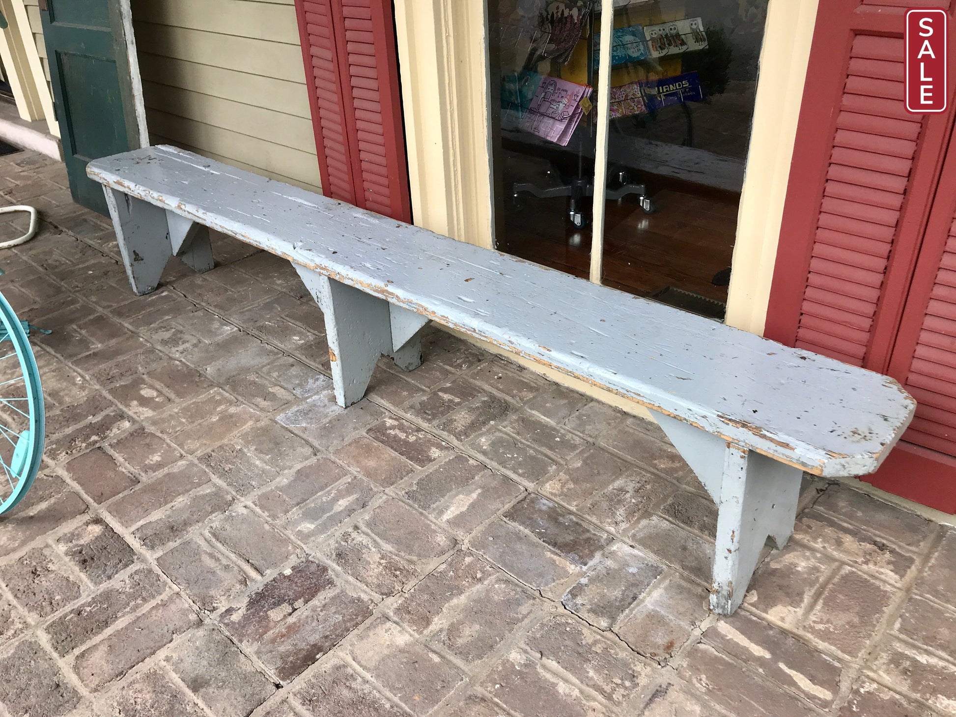 Vintage Wooden Benches-Vintage Finds > Furniture > Benches-Gray 96x16x11"-0-Quinn's Mercantile