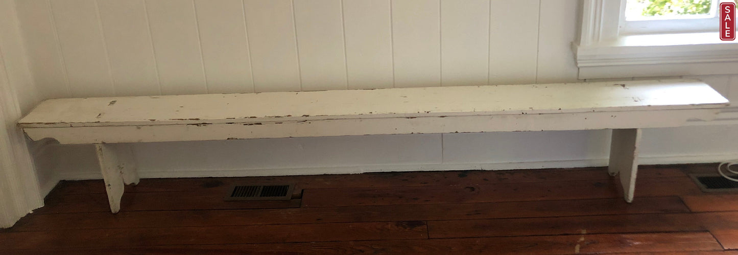 Vintage Wooden Benches-Vintage Finds > Furniture > Benches-White 109x10x17"-0-Quinn's Mercantile